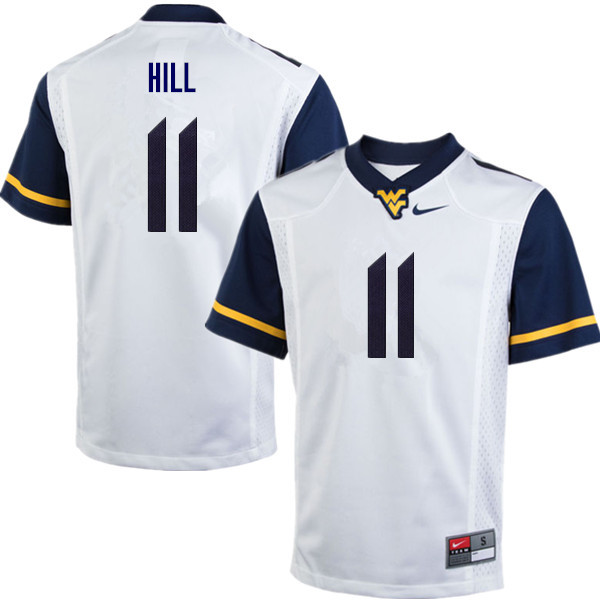 NCAA Men's Chase Hill West Virginia Mountaineers White #11 Nike Stitched Football College Authentic Jersey XW23R12GU